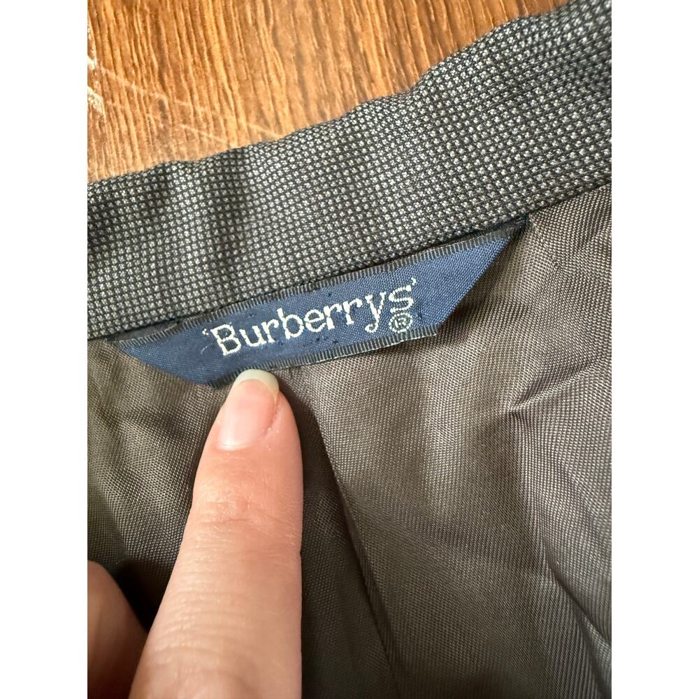 Vintage Burberry's Blazer Sport Coat Gray Sz 41 Wool Business Formal Work Career - Picture 6 of 8